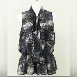 George Women Shirt, Size L, Black/Gray, 100% Polyester